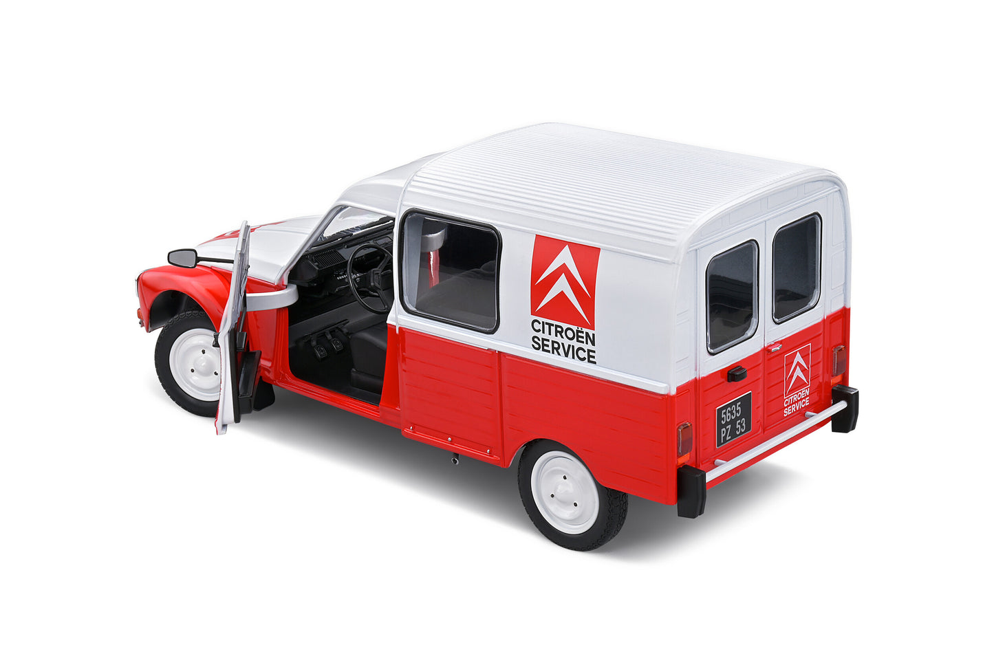 Citroën Acadiane Assistance 1984 Red/White – Die‑Cast Solido