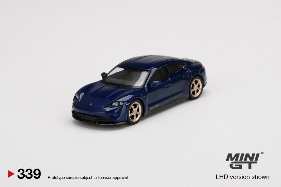 Porsche Taycan Turbo S – Gentian Blue Metallic – 1:64 – Mini GT