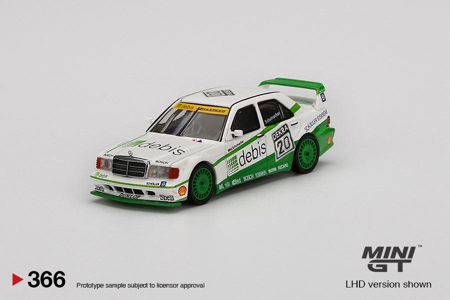 Mercedes‑Benz 190E 2.5‑16 Evolution II – 1991 – DTM Zakspeed #20 Michael Schumacher – 1:64 – Mini GT
