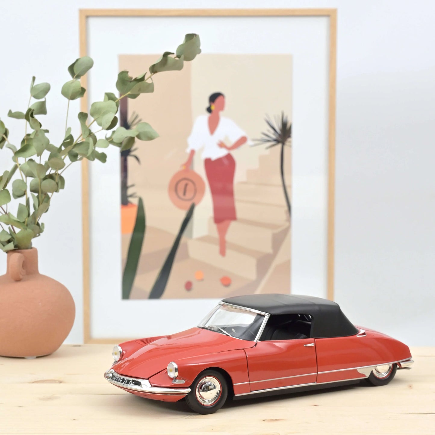 Citroën DS 19 Convertible 1961 Corail Red – Die‑Cast Norev