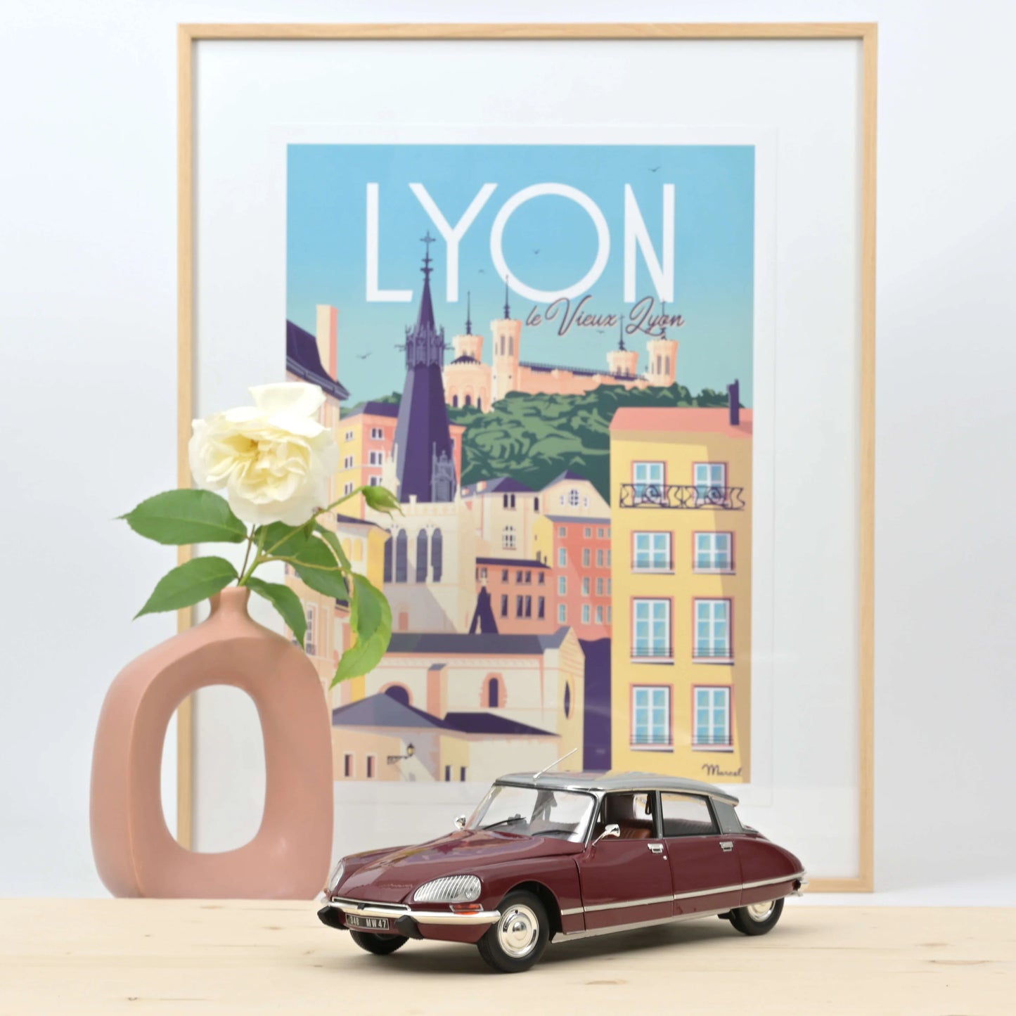 Citroën DS 23 Pallas 1972 Grenade Red & Grey Metallic – Die‑Cast Norev
