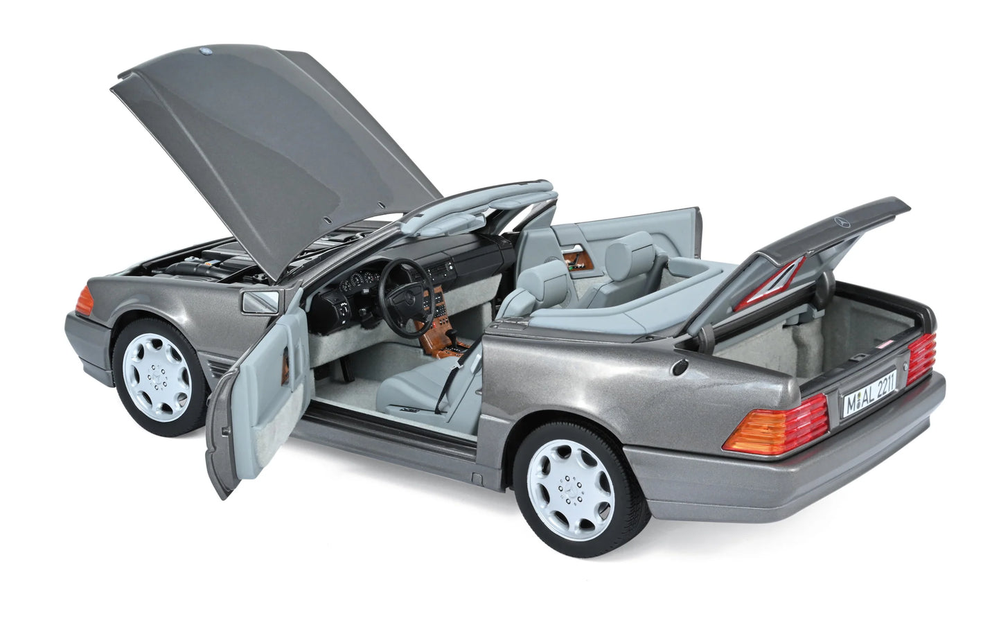 Mercedes‑Benz 500 SL 1989 Grey Metallic – Die‑Cast Norev