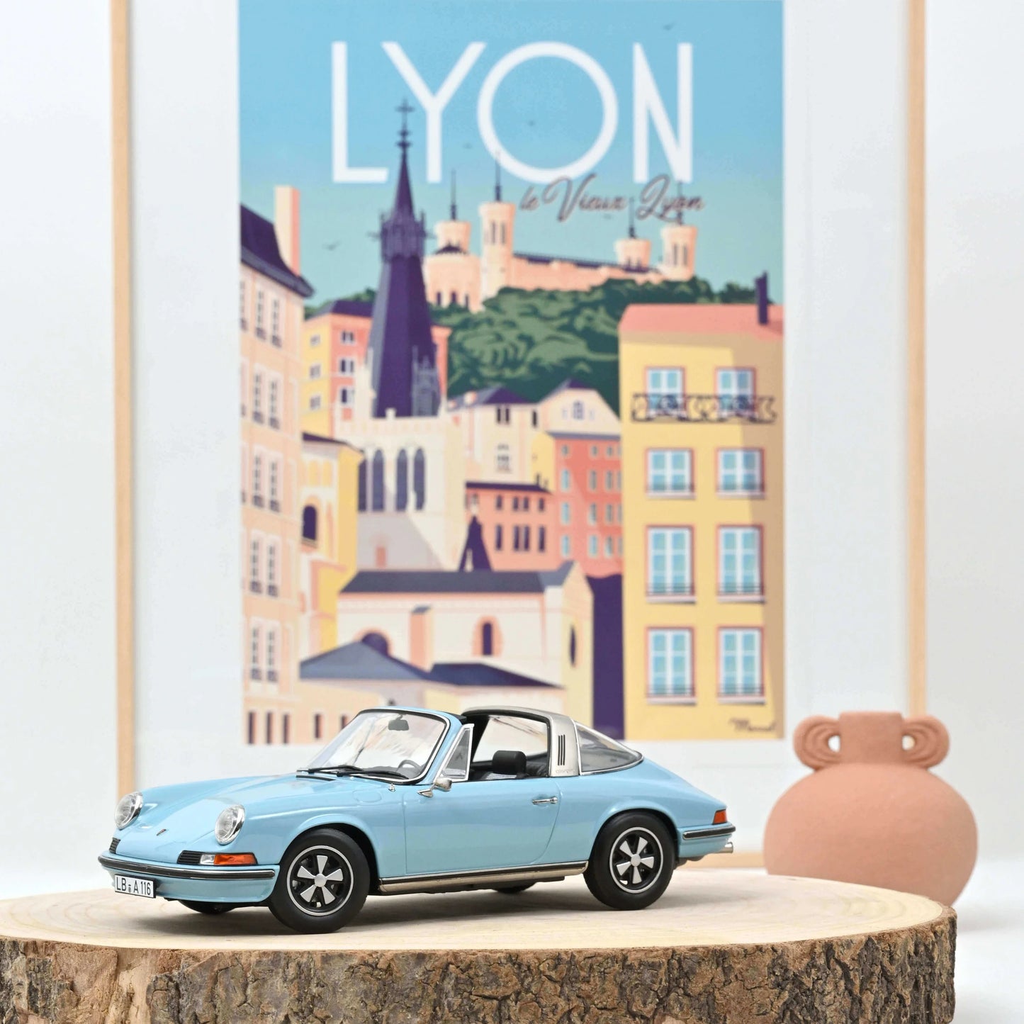 Porsche 911 S Targa 1973 Light Blue – Die‑Cast Norev
