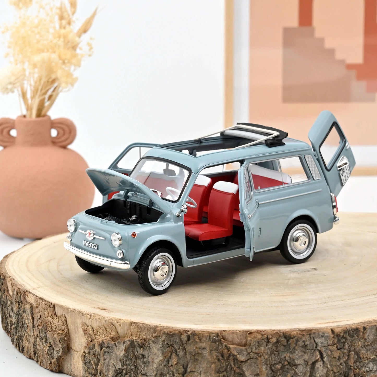 Fiat 500 Giardiniera 1964 Cenere Blue – Die‑Cast Norev