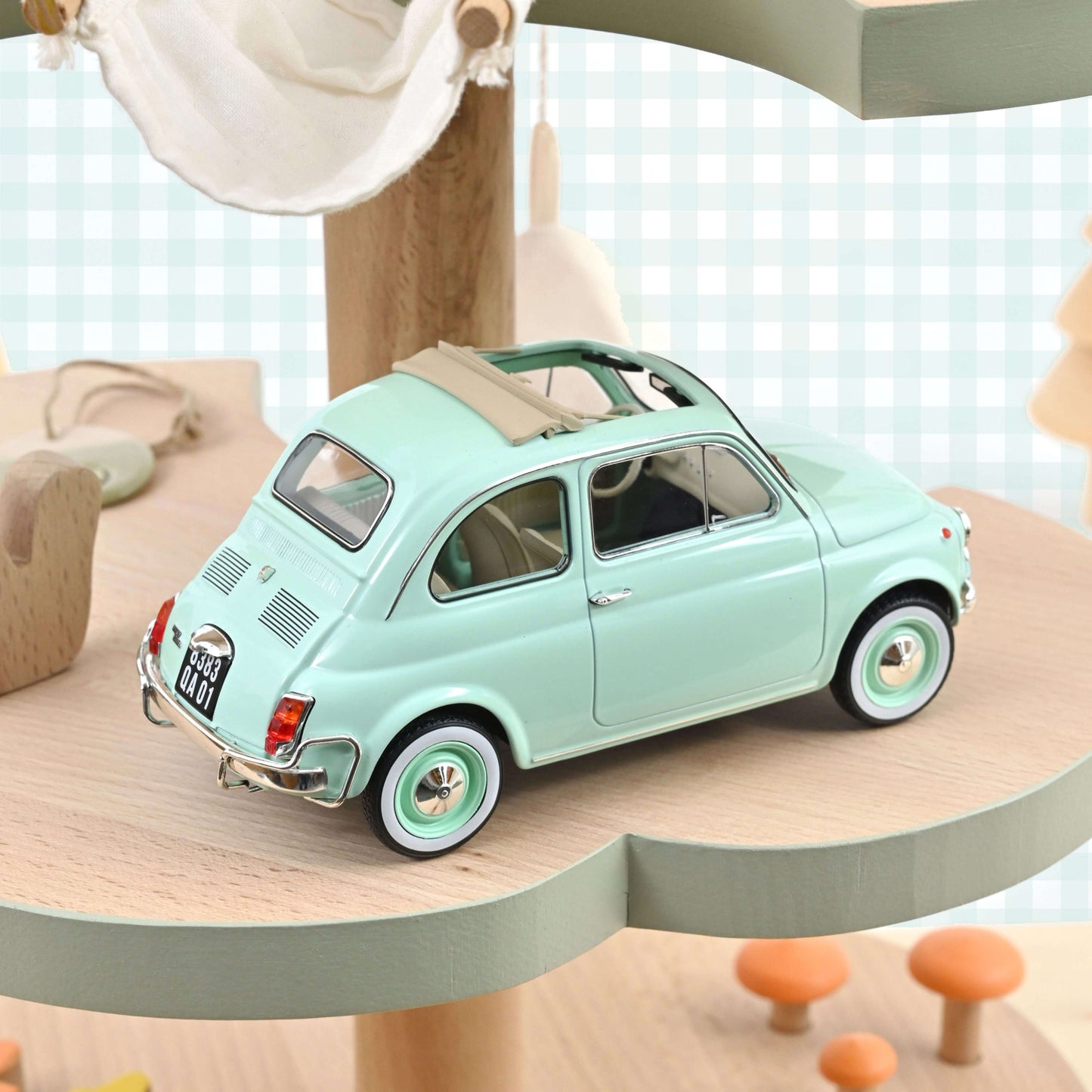 Fiat 500 L 1968 – Pastel Blue w/ Special “Birth Pack” – Norev