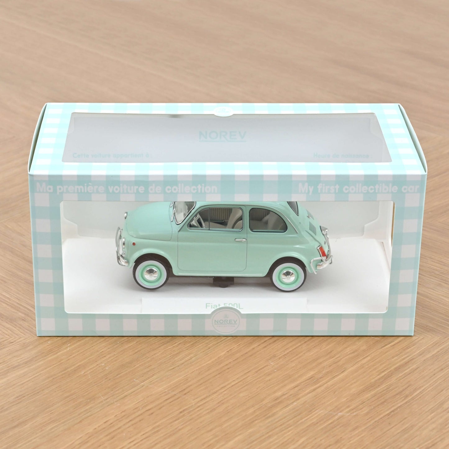 Fiat 500 L 1968 – Pastel Blue w/ Special “Birth Pack” – Norev