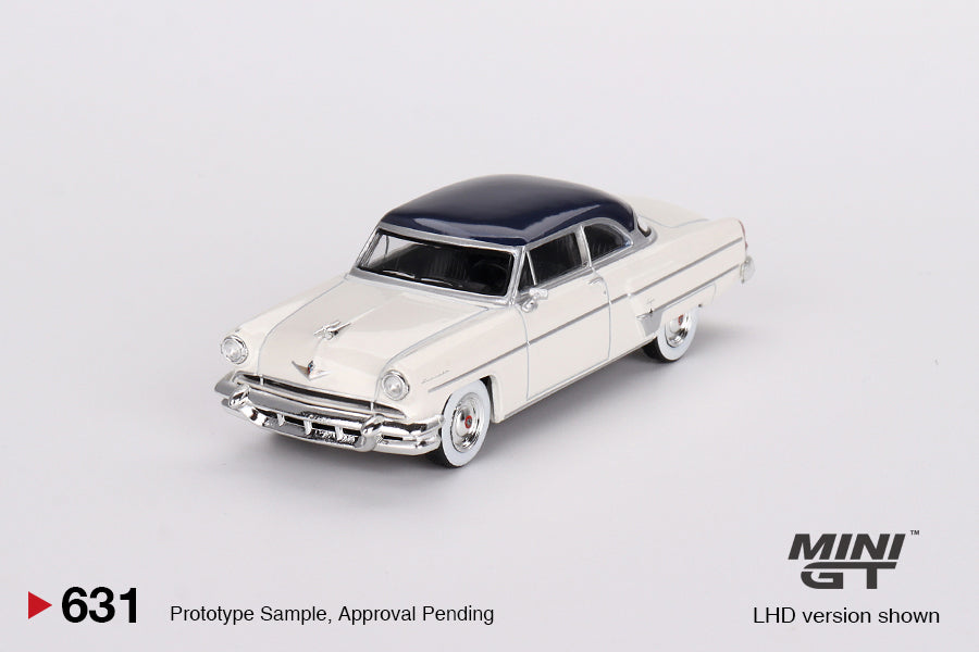 Lincoln Capri 1954 – Arctic White / Atlantic Blue – MiniGT