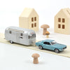 Ford Mustang 1968 Blue Metallic & Airstream Caravan Jet‑Car – Norev