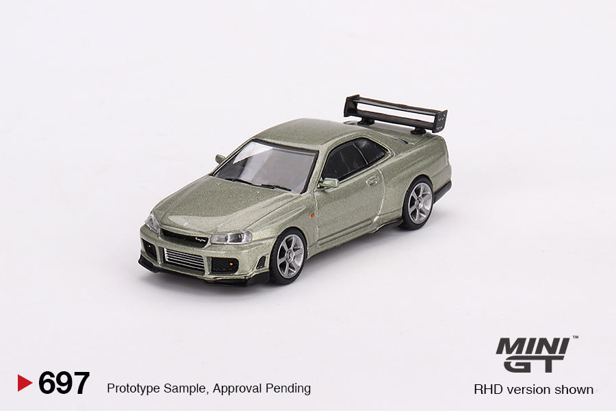 Nissan Skyline GT-R (R34) Tommykaira R-z – Millenium Jade – 1:64 – Mini GT