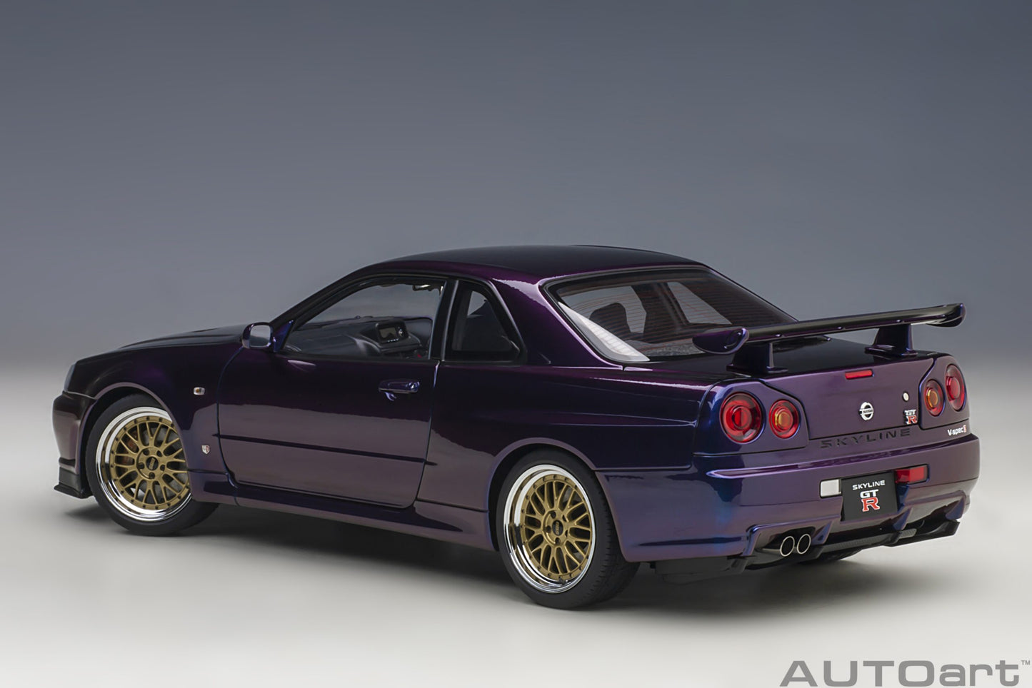 Nissan Skyline GT‑R (R34) V‑Spec II – Midnight Purple III – Autoart