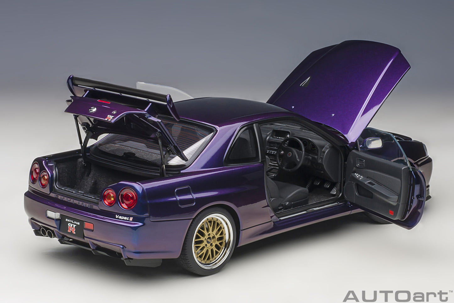 Nissan Skyline GT‑R (R34) V‑Spec II – Midnight Purple III – Autoart