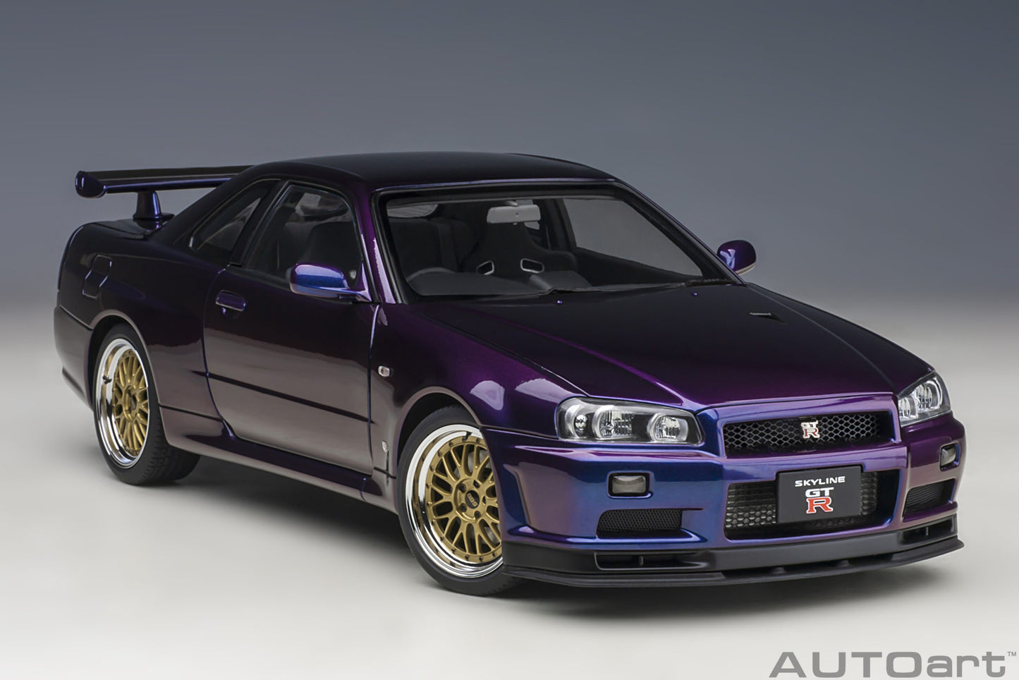 Nissan Skyline GT‑R (R34) V‑Spec II – Midnight Purple III – Autoart