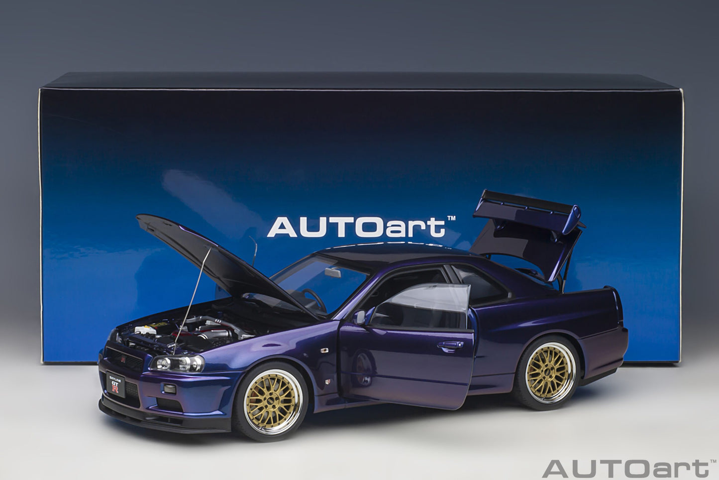 Nissan Skyline GT‑R (R34) V‑Spec II – Midnight Purple III – Autoart