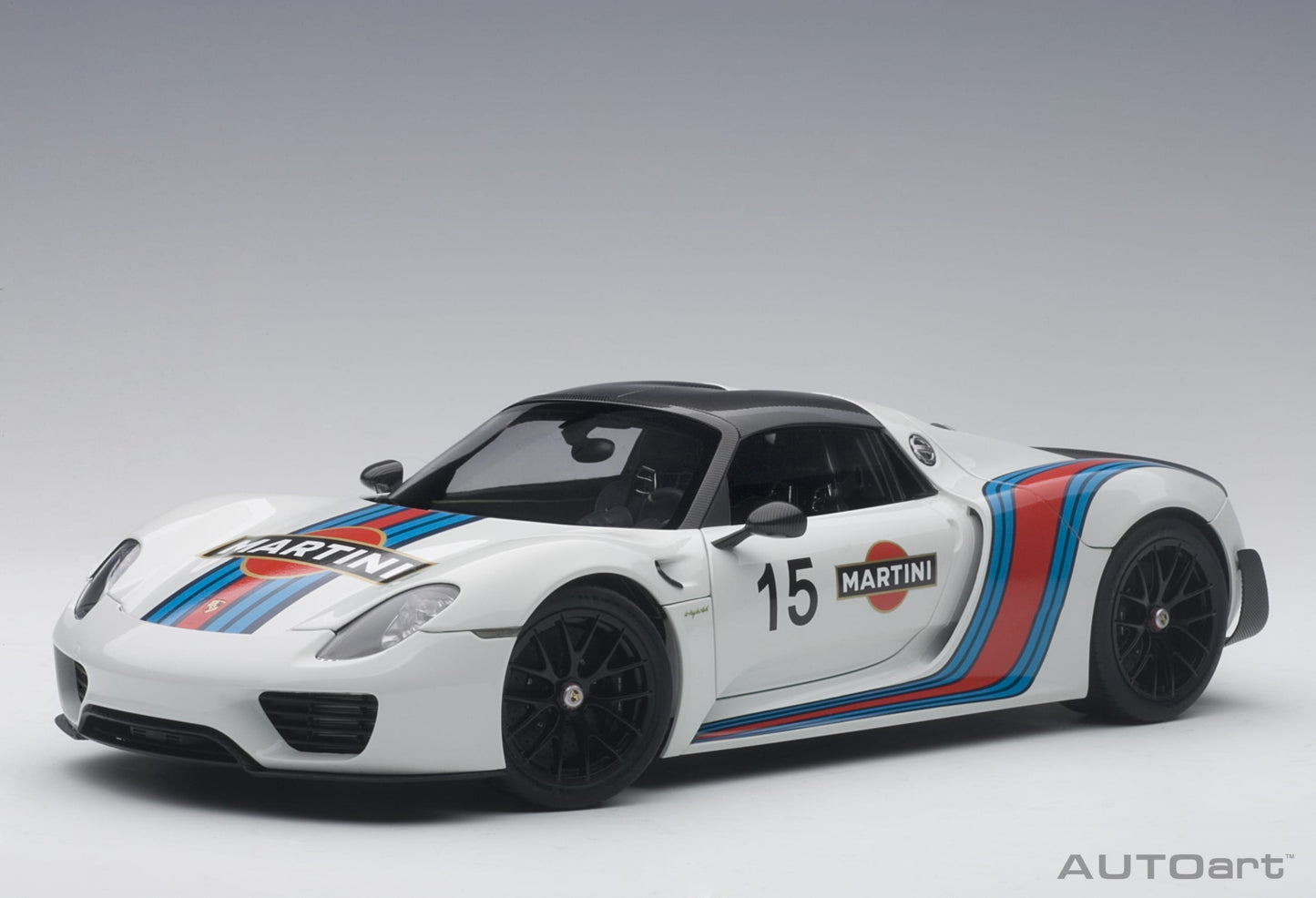 Porsche 918 Spyder Weissach Package – 2013 – White & Martini Livery – AUTOart