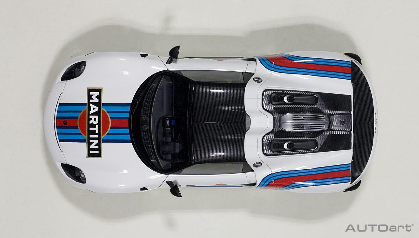Porsche 918 Spyder Weissach Package – 2013 – White & Martini Livery – AUTOart