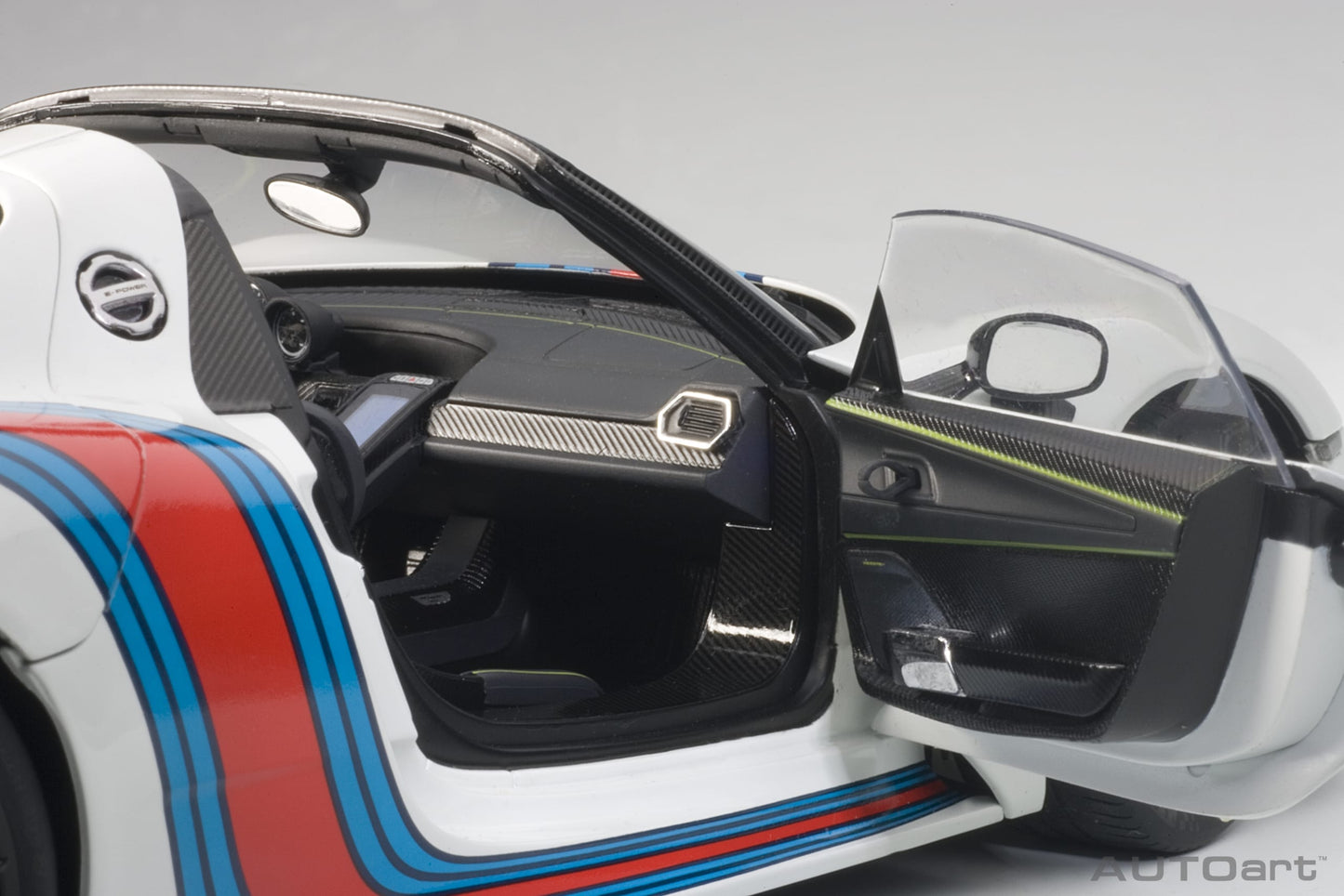 Porsche 918 Spyder Weissach Package – 2013 – White & Martini Livery – AUTOart