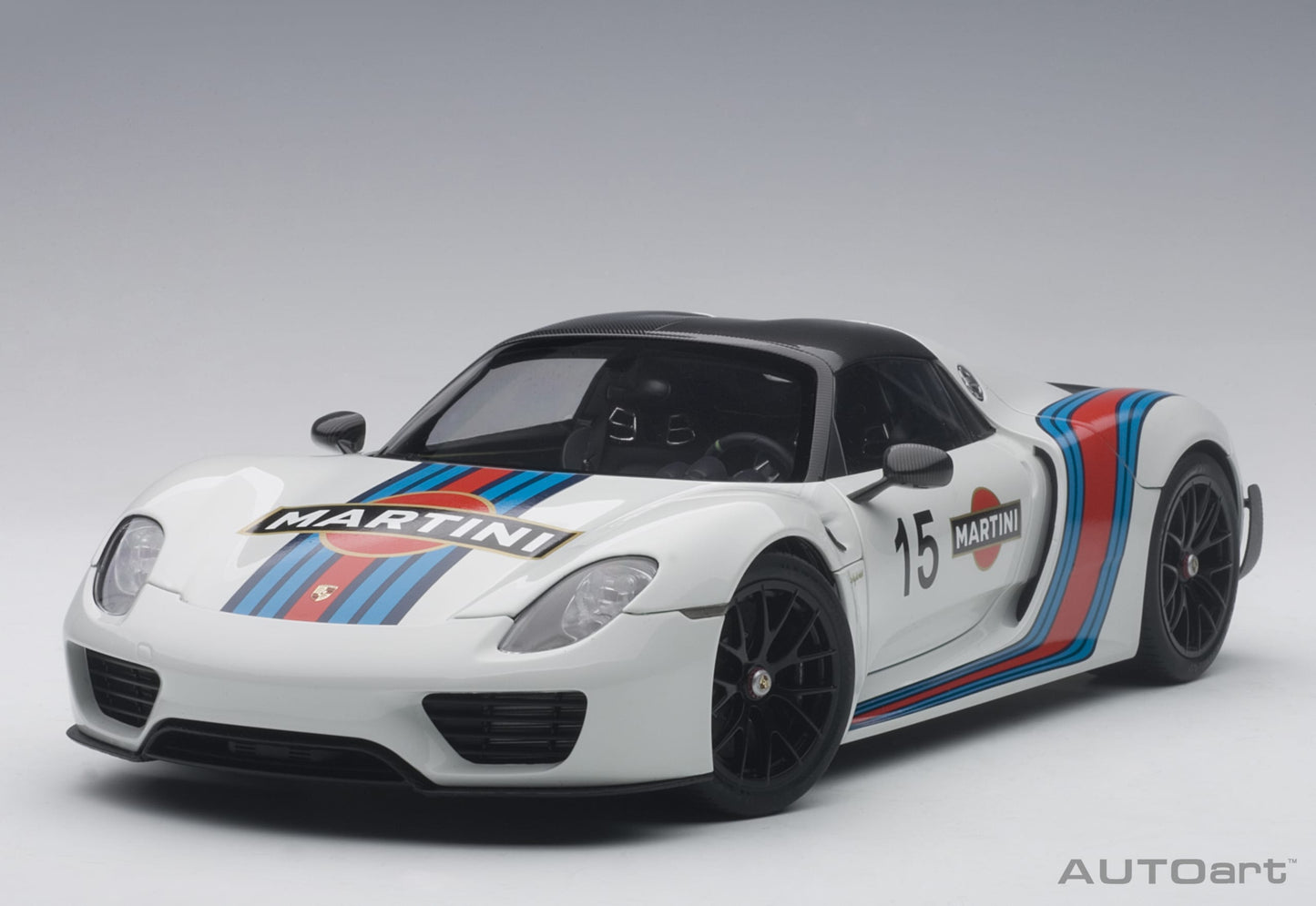 Porsche 918 Spyder Weissach Package – 2013 – White & Martini Livery – AUTOart