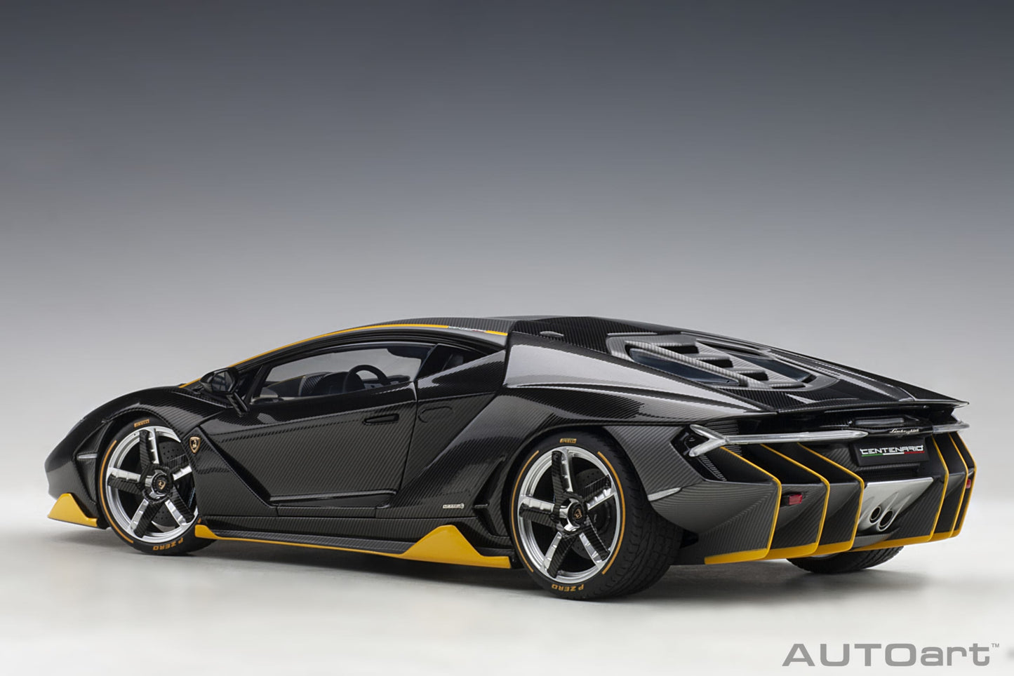 Lamborghini Centenario – 2017 – Carbon (Clear Carbon with Yellow Accents) – 1:18 – AUTOart
