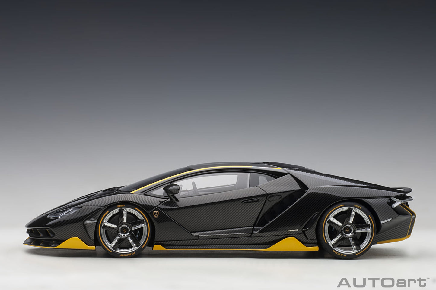 Lamborghini Centenario – 2017 – Carbon (Clear Carbon with Yellow Accents) – 1:18 – AUTOart