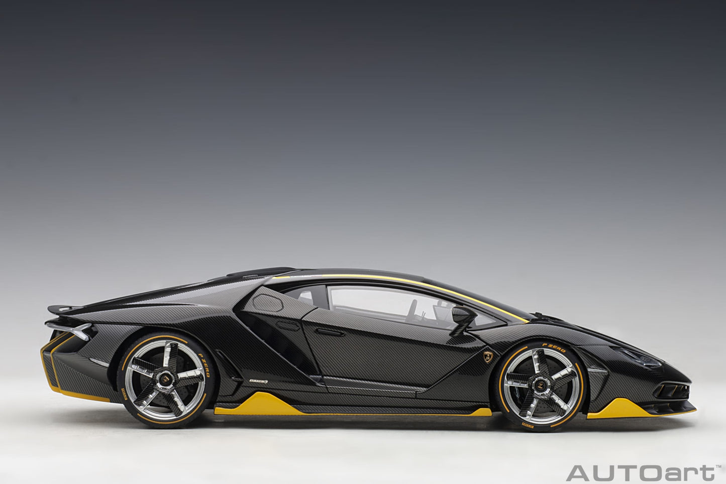 Lamborghini Centenario – 2017 – Carbon (Clear Carbon with Yellow Accents) – 1:18 – AUTOart
