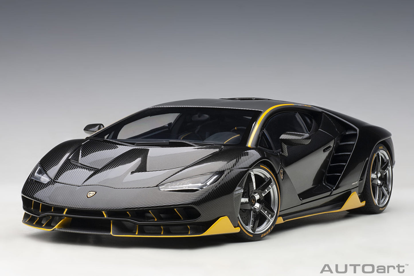 Lamborghini Centenario – 2017 – Carbon (Clear Carbon with Yellow Accents) – 1:18 – AUTOart