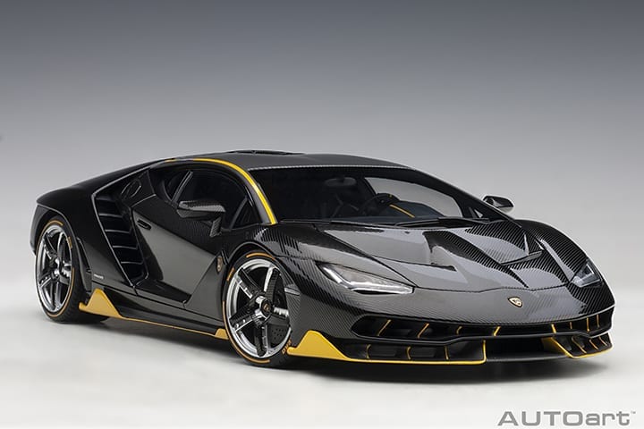 Lamborghini Centenario – 2017 – Carbon (Clear Carbon with Yellow Accents) – 1:18 – AUTOart