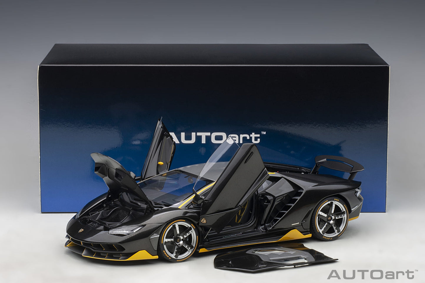 Lamborghini Centenario – 2017 – Carbon (Clear Carbon with Yellow Accents) – 1:18 – AUTOart