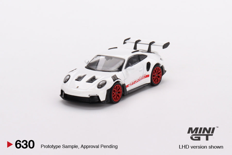 Porsche 911 (992) GT3 RS – White with Pyro Red Accent Package – MiniGT