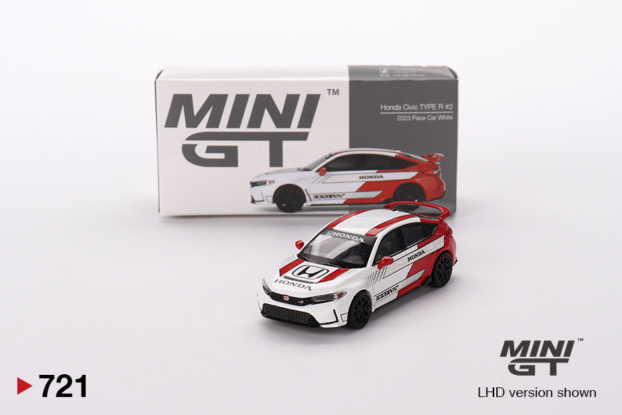 Honda Civic Type R #2 – 2023 Pace Car – White – 1:64 – Mini GT