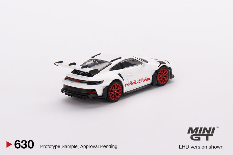 Porsche 911 (992) GT3 RS – White with Pyro Red Accent Package – MiniGT