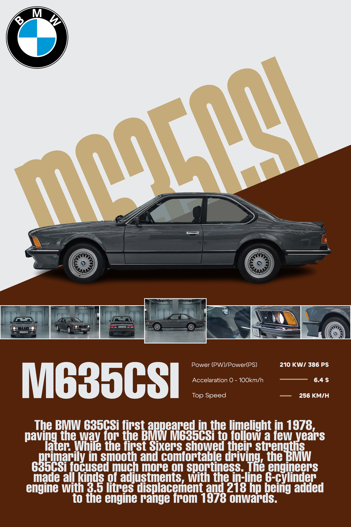 Skica postera automobila BMW M635CSI