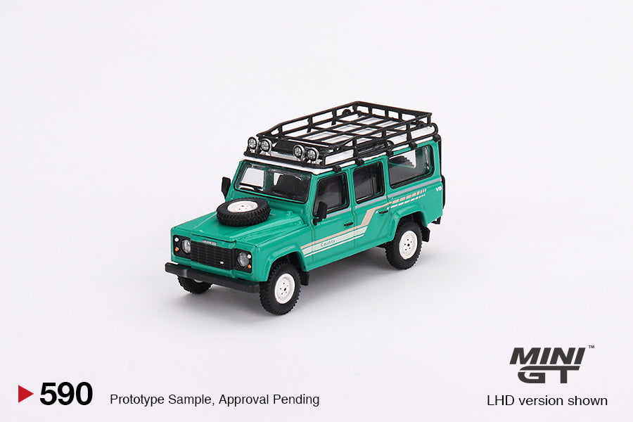 Land Rover Defender 110 County Station Wagon 1985 – Trident Green – MiniGT