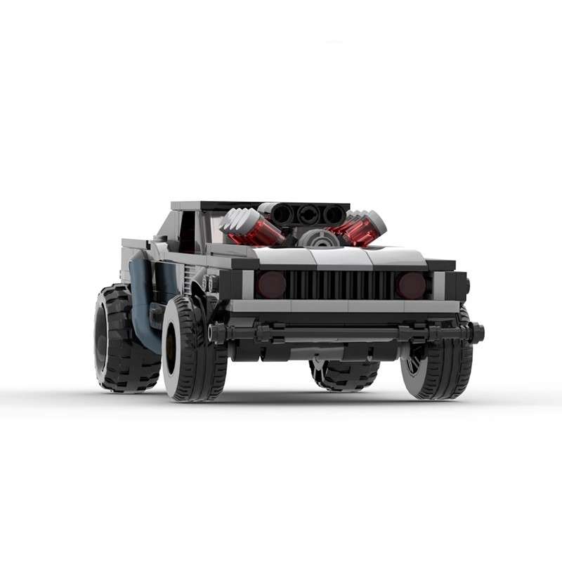 Cyberpunk Dodge Challenger Prednji prikaz iz blizeg ugla
