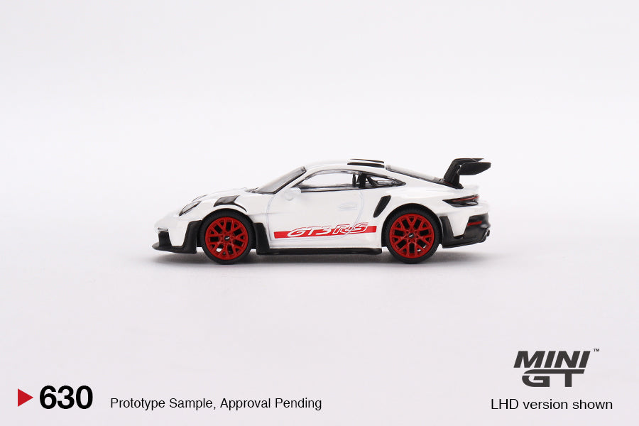 Porsche 911 (992) GT3 RS – White with Pyro Red Accent Package – MiniGT