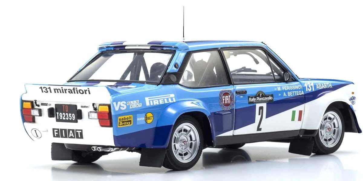 Zadnji pogled na Fiat 131 Abarth A.Bettega Winner Piancavallo 1981