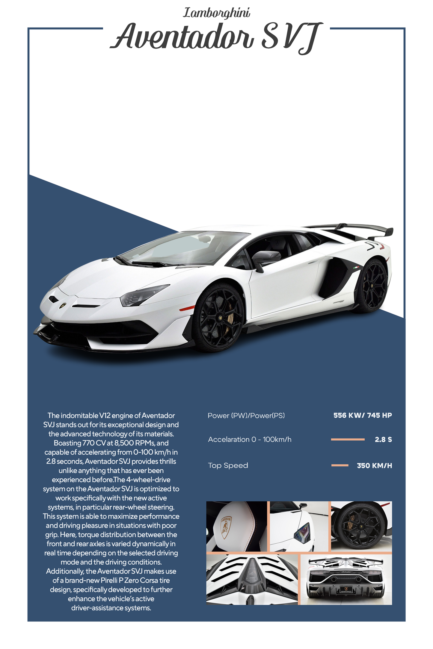 Skica Lamborghini Aventador SVJ za personalizovani poster