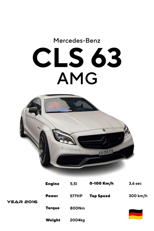 Skica personalizovanog postera Mercedes-Benz AMG CLS 63