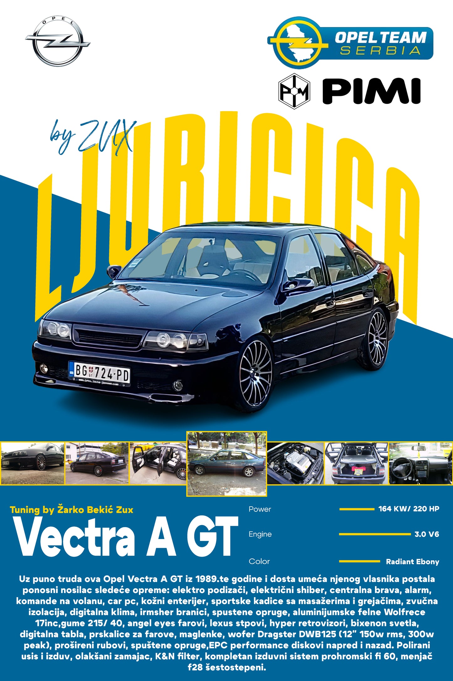 Skica postera Opel Vectra A GT