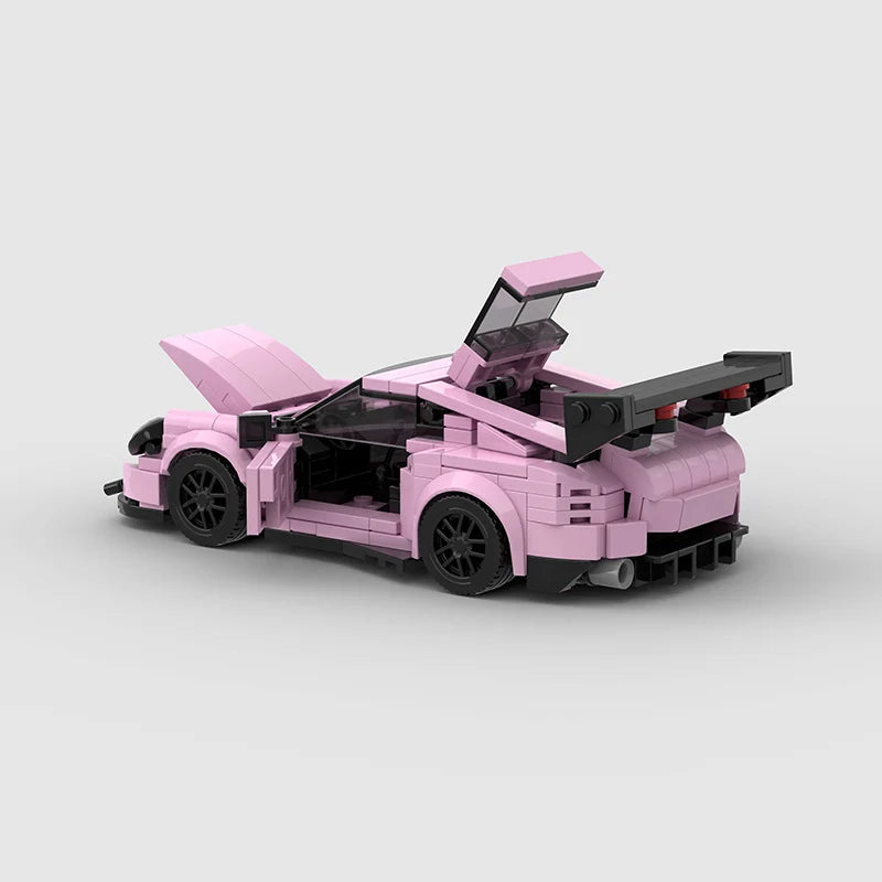 Porsche GT3RS Pink autić na sklapanje - pogled sa zadnje strane