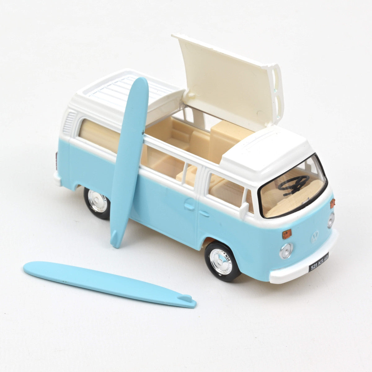 VW T2b Camper Van 1973 – Light Blue – Norev Jet‑Car
