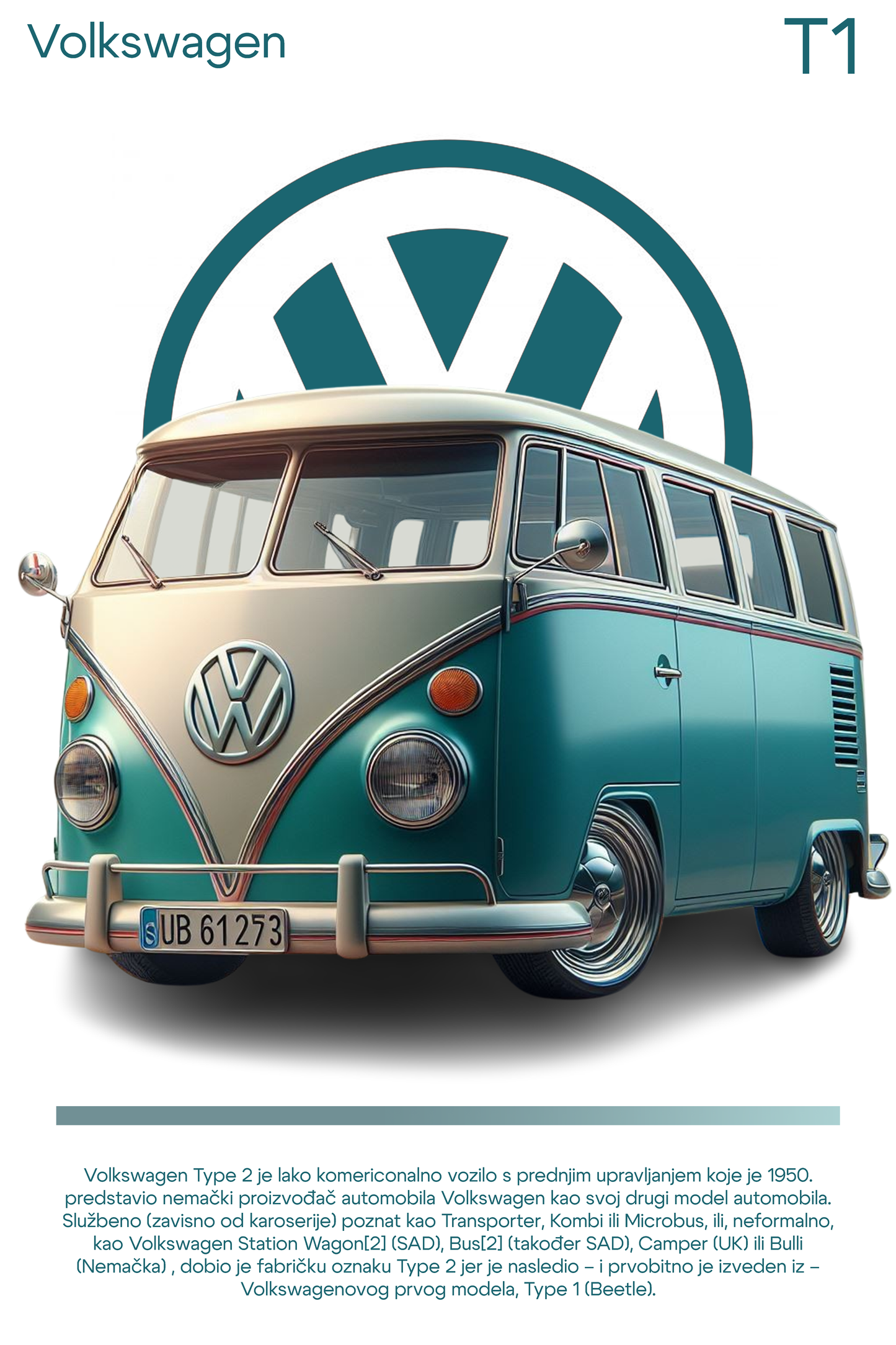Skica personalizovanog postera Volkswagen T1