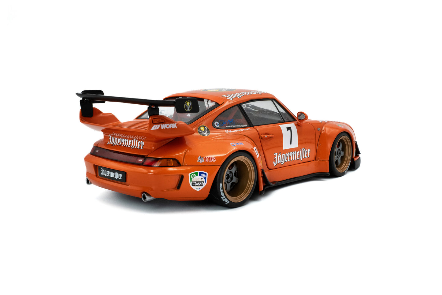 Porsche 911 993 RWB Bodykit Jagermeister 2020 narandžasta 1:18 Solido