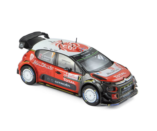 Citroën C3 WRC 2017 Rally Poland (#7 Mikkelsen/Jæger) – Die‑Cast Norev