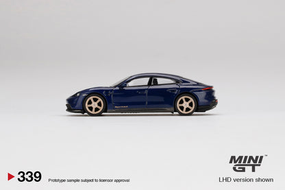 Porsche Taycan Turbo S – Gentian Blue Metallic – 1:64 – Mini GT