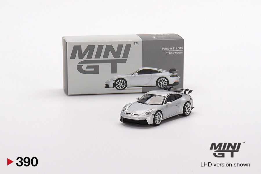 Porsche 911 (992) GT3 GT – Silver Metallic – 1:64 – Mini GT