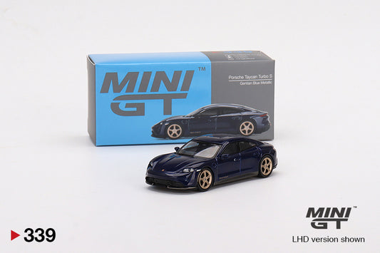 Porsche Taycan Turbo S – Gentian Blue Metallic – 1:64 – Mini GT