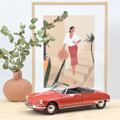 Citroën DS 19 Convertible 1961 Corail Red – Die‑Cast Norev