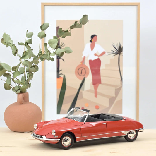 Citroën DS 19 Convertible 1961 Corail Red – Die‑Cast Norev
