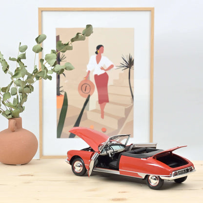 Citroën DS 19 Convertible 1961 Corail Red – Die‑Cast Norev
