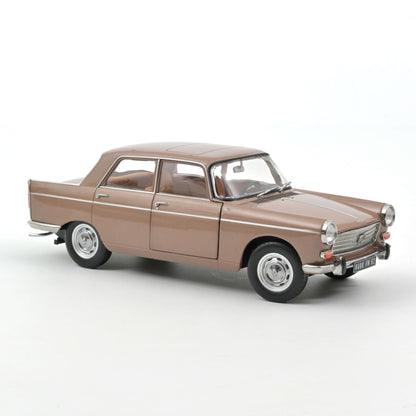 Peugeot 404 Sedan 1965 – Brown Metallic sa kamp-s prikolicom Caravan Hénon – Norev